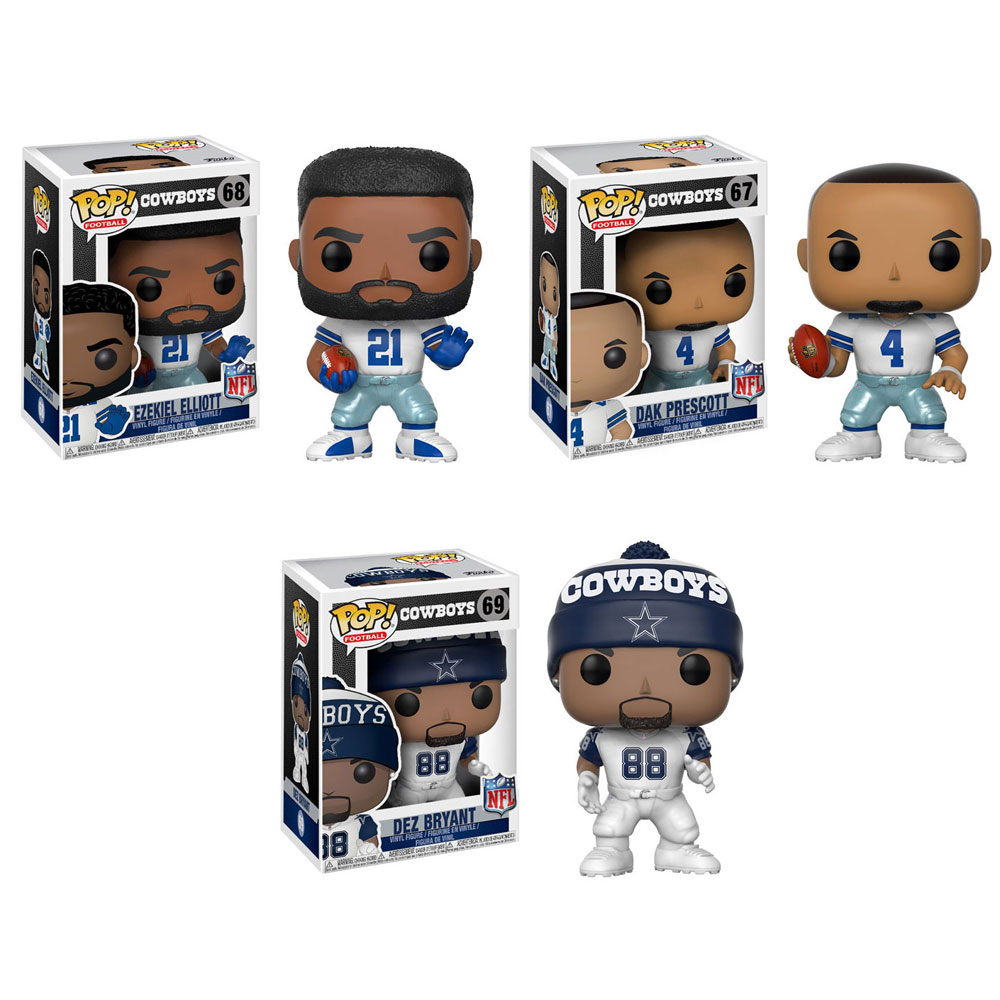 Funko POP! NFL Wave 4 - Vinyl Figures - SET OF 3 COWBOYS (Dak, Zeke & Dez)