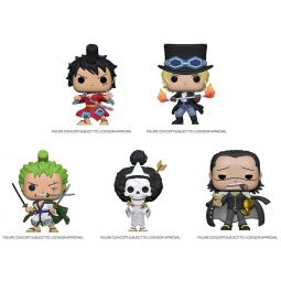 Funko POP! Animation - One Piece S4 Vinyl Figures - SET OF 5 (Roronoa, Luffy, Sabo, Brook +1)