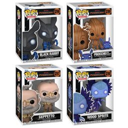 Funko POP! Movies - Pinocchio Vinyl Figures - SET OF 4 (Geppetto, Black Rabbit, Wood Sprite +1)