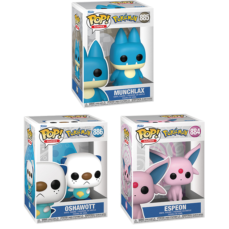 Funko POP! Games - Pokemon S12 Vinyl Figures - SET OF 3 (Munchlax, Espeon & Oshawott)