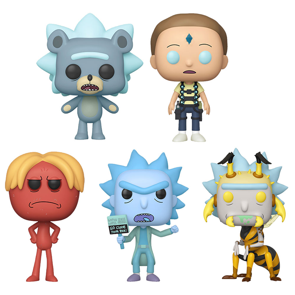 Funko POP! Animation Vinyl Figures - Rick & Morty S7 - SET OF 5 (Teddy Rick, Crystal Morty +3)