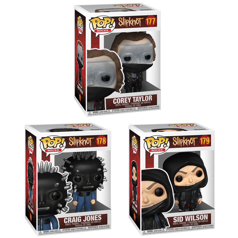 Funko POP! Rocks - Slipknot Vinyl Figures - SET OF 3 (Corey, Sid & Craig)