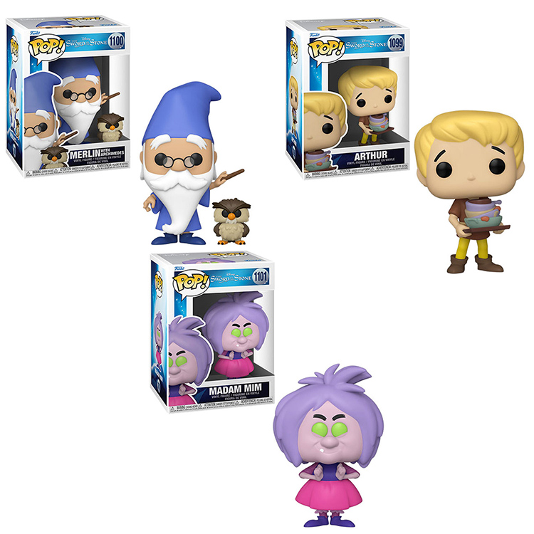 Funko POP! Disney - Sword in the Stone Vinyl Figures - SET OF 3 (Merlin, Arthur & Madam Mim)