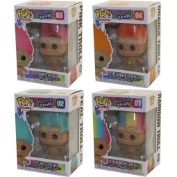 Funko POP! Trolls Vinyl Figure - SET OF 4 TROLLS (Teal, Rainbow, Pink & Orange)