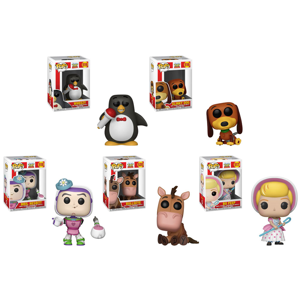 Funko POP! Disney - Toy Story Vinyl Figures - SET OF 5 (Bullseye, Wheezy, Bo Peep, Slinky +1)