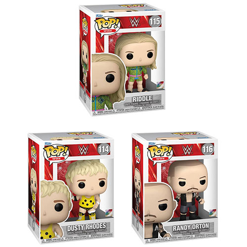 Funko POP! WWE Wave 16 Vinyl Figures - SET OF 3 (Riddle, Dusty Rhodes & Randy Orton)