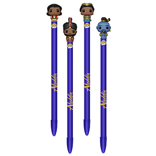 Funko Collectible Pens with Toppers - Disney's Aladdin (Live Action) - SET OF 4 (Jasmine, Genie +2)