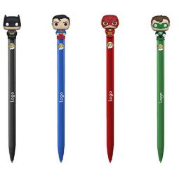 Funko Collectible Pen with Topper - DC Comics - SET OF 4 (Flash, Batman, Superman +1)