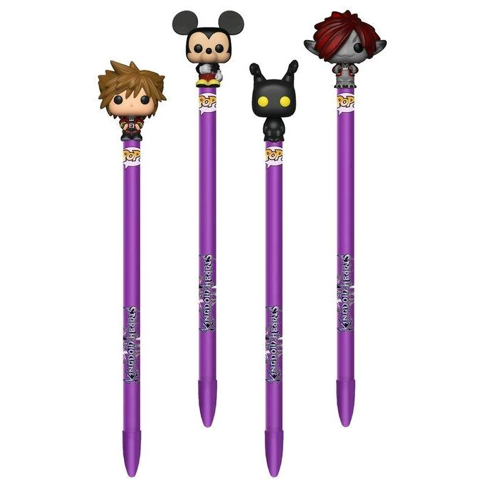 Funko Collectible Pens with Toppers - Kingdom Hearts - SET OF 4 (2 Sora, Mickey Mouse +1)