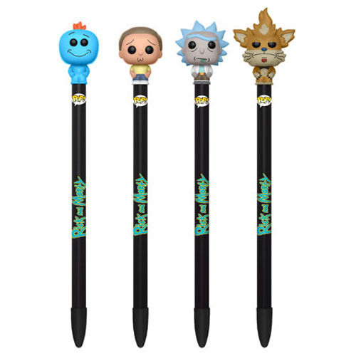 Funko Collectible Pens with Toppers - Rick & Morty - SET OF 4 (Rick, Morty, Mr. Meeseeks & Squanchy)