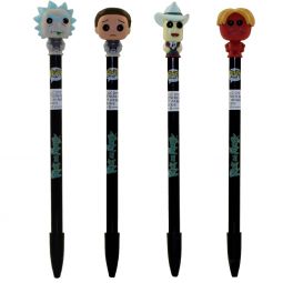 Funko Collectible Pen with Topper - Rick & Morty S3 - SET OF 4 (Space Suits, Meeseeks +1)