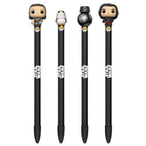 Funko Collectible Pens with Toppers - Star Wars Episode 8: The Last Jedi - SET OF 4 (Kylo, Porg, BB-