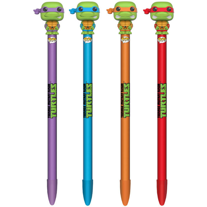 Funko Collectible Pens with Topper - Teenage Mutant Ninja Turtles - SET OF 4 (Raphael, Donatello, Le