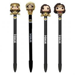 Funko Collectible Pens with Topper - Wonder Woman 1984 - SET OF 4 (3 Wonder Women & 1 Cheetah)