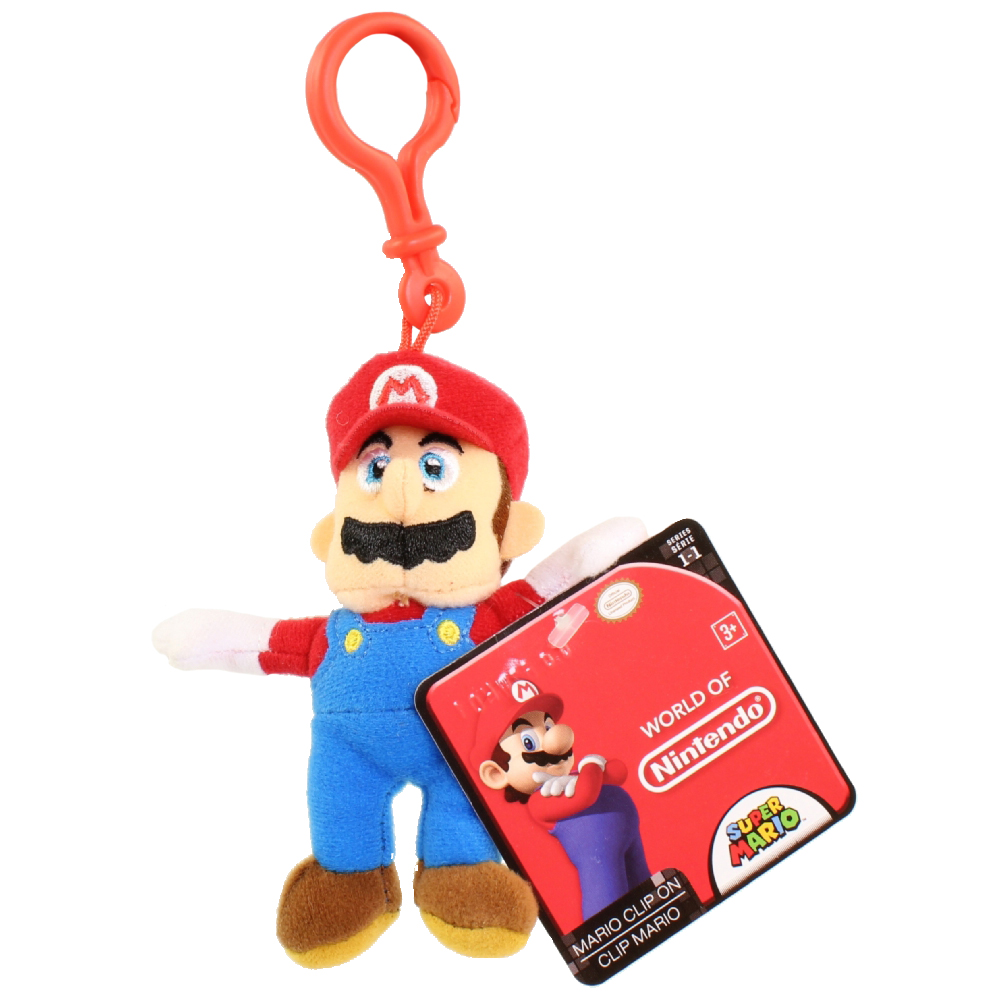 Jakks Pacific Toys - World of Nintendo - Plush Clip W1 - MARIO (5 inch)