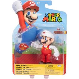 Jakks Pacific Toys - Super Mario Figure Pack - FIRE MARIO with Fire Ball (4 inch)