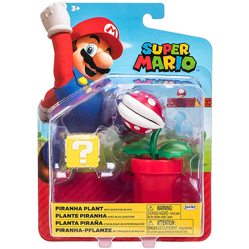 Jakks Pacific Toys - Super Mario Figure Pack - PIRANHA PLANT with Question Block (4 inch)