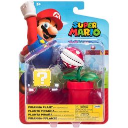 Jakks Pacific Toys - Super Mario Figure Pack - PIRANHA PLANT with ? Block (4 inch)