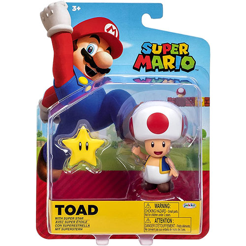 Jakks Pacific Toys - Super Mario Figure Pack - TOAD with Super Star (4 inch)