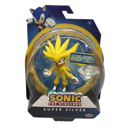 Jakks Pacific Toys - Sonic the Hedgehog Articulated Figure Set - SUPER SILVER w/ White Emerald [4 in