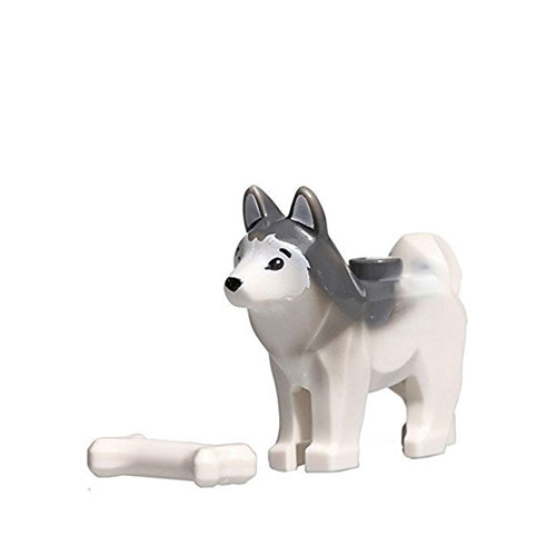 LEGO Animal Minifigure - HUSKY DOG with Bone