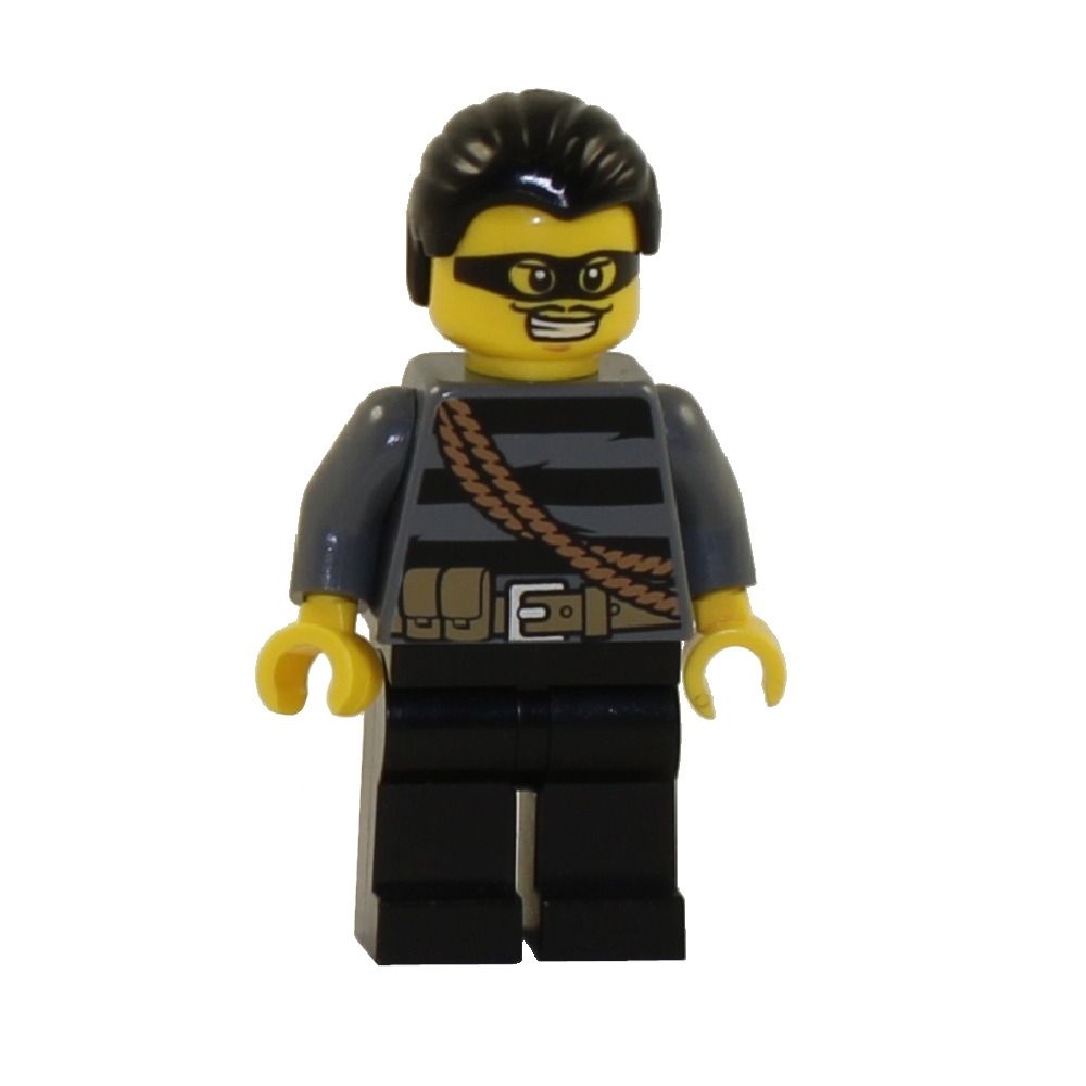LEGO Minifigure - City - BURGLAR (Black Hair & Mask)