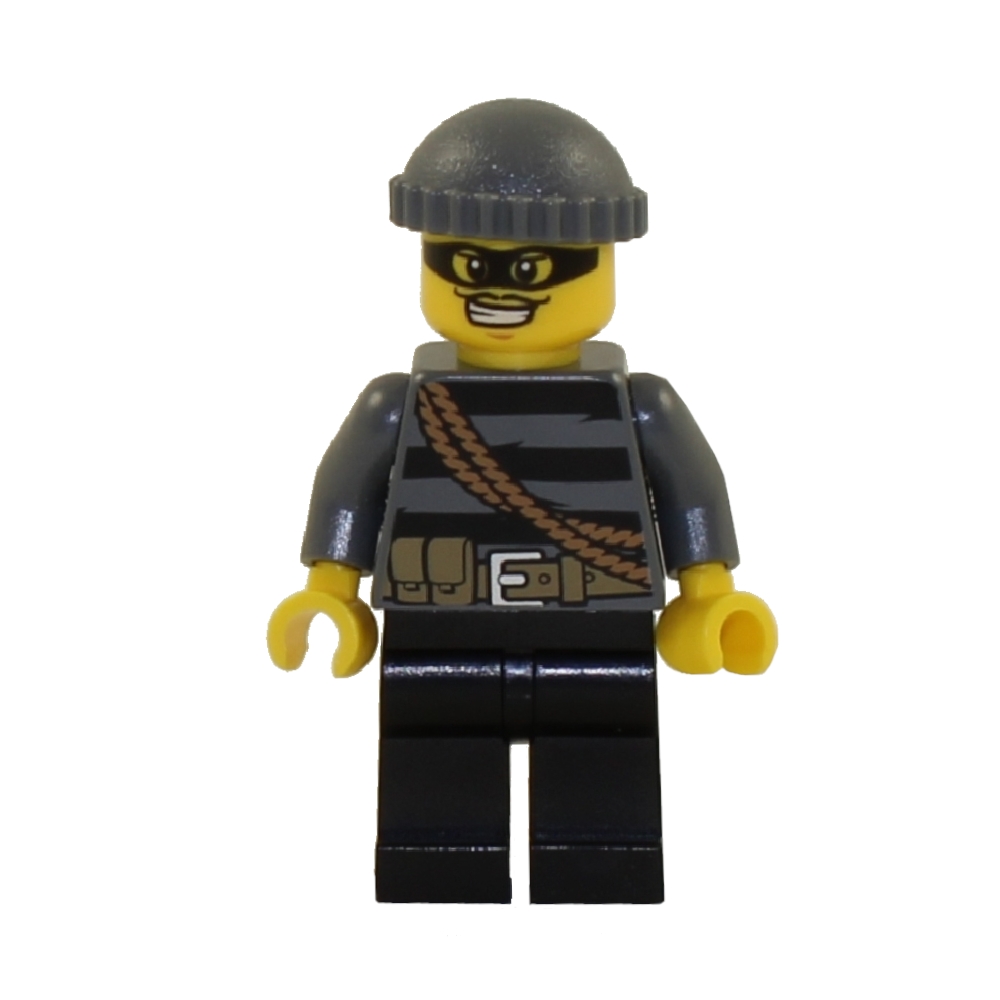 LEGO Minifigure - City - BURGLAR (Gray Knit Cap & Mask)