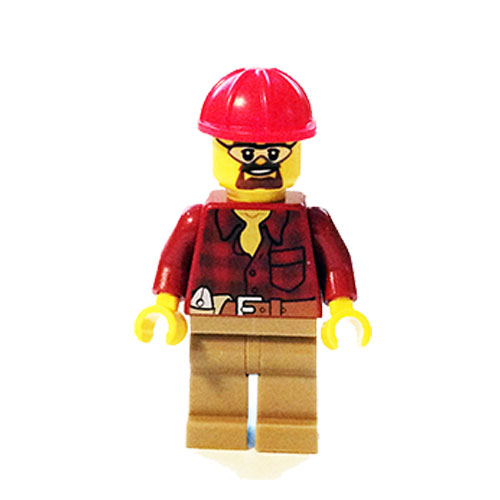 LEGO Minifigure - City - CONSTRUCTION WORKER (Flannel Shirt)