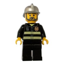 LEGO Minifigure - City - FIREFIGHTER (Gray Beard)