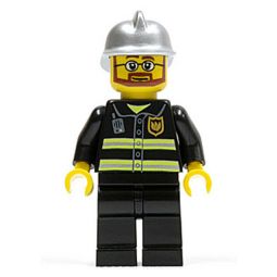 LEGO Minifigure - City - FIREFIGHTER (Beard & Glasses)