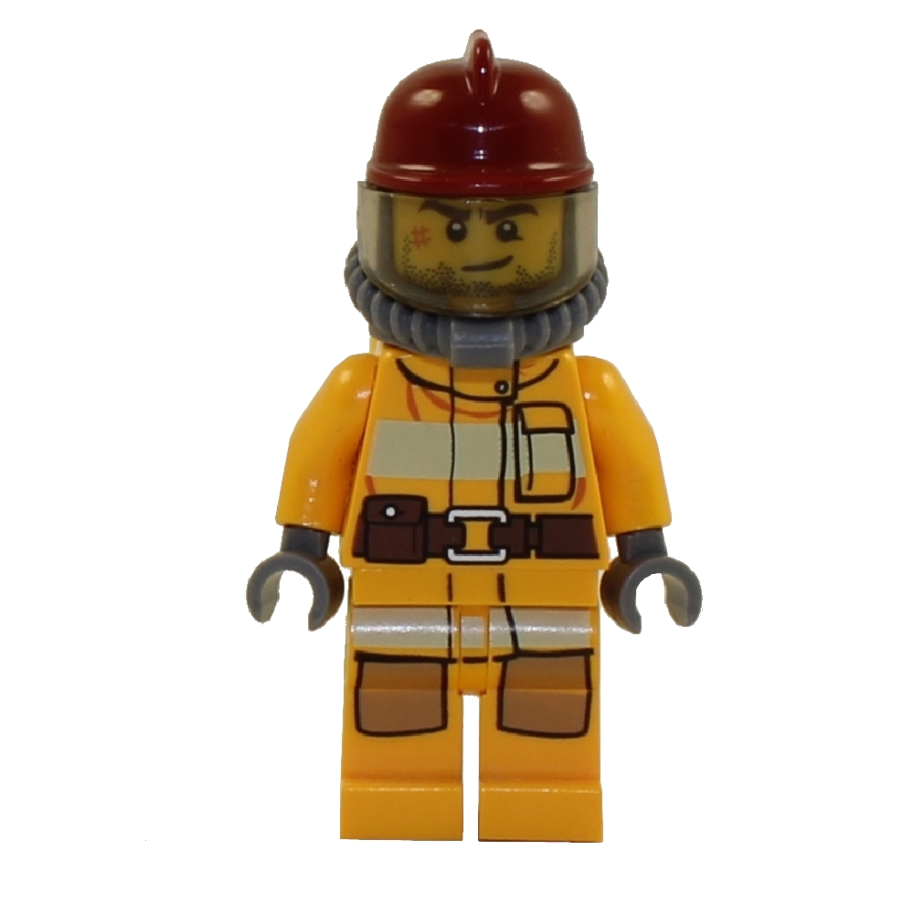 LEGO Minifigure - City - ATV FIREMAN (Fire Suit & Air Tanks)