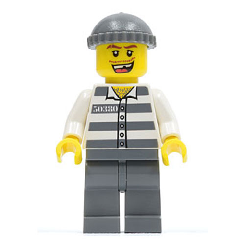 LEGO Minifigure - City - JAIL PRISONER (Missing Tooth)