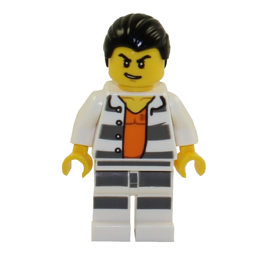 LEGO Minifigure - City - PRISONER (Orange Shirt & Black Hair)