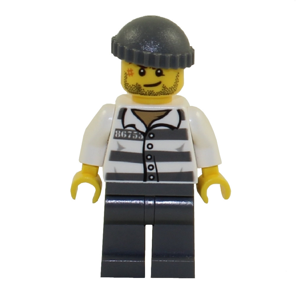 LEGO Minifigure - City - PRISONER (Gray Legs & Gray Knit Cap)