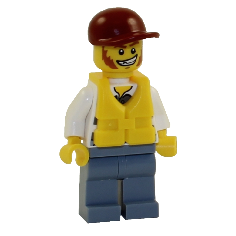 LEGO Minifigure - City - JAIL PRISONER (Life Jacket & Red Cap)