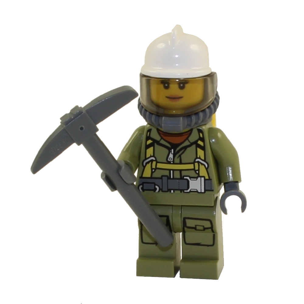 LEGO Minifigure - City - VOLCANO EXPLORER with Pickaxe (Female)