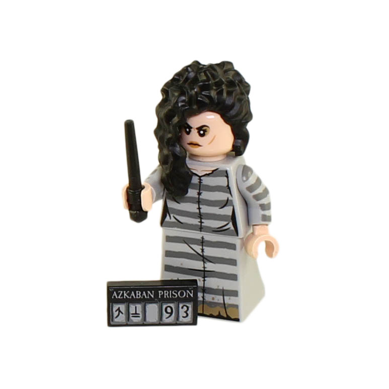 LEGO Minifigure - Harry Potter - BELLATRIX LESTRANGE w/ Wand & Azkaban Prisoner Card