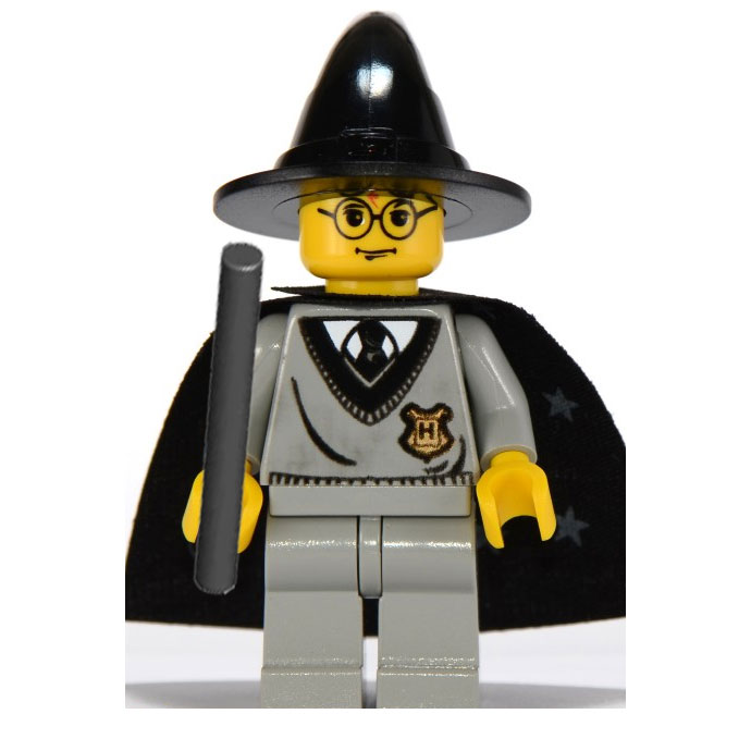 LEGO Minifigure - Harry Potter - HARRY POTTER with Wizard Hat, Wand & Star Cape (Yellow Version)