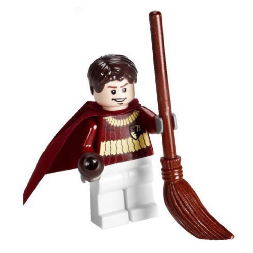 LEGO Minifigure - Harry Potter - OLIVER WOOD with Broom & Club