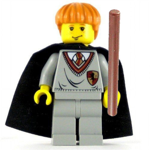LEGO Minifigure - Harry Potter - RON WEASLEY with Wand in Gryffindor Sweater (Yellow Version)