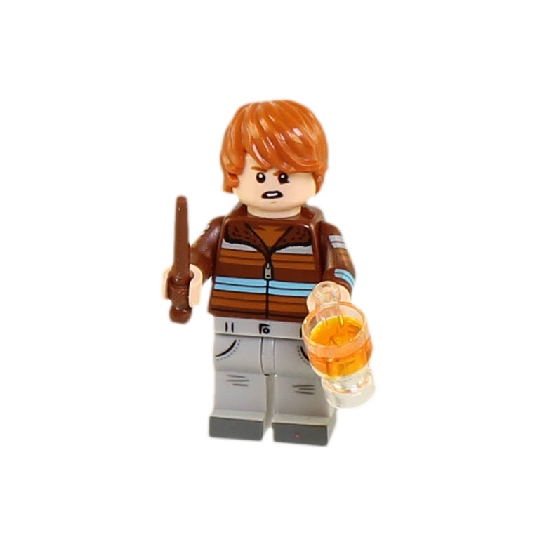 LEGO Minifigure - Harry Potter - RON WEASLEY w/ Wand & Butterbeer