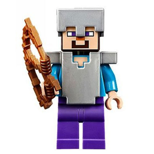 LEGO Minifigure - Minecraft - STEVE in Iron Armor with Bow