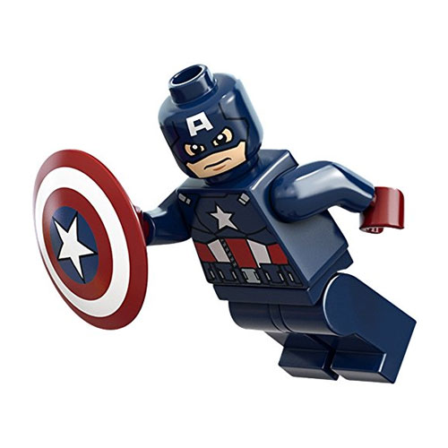 LEGO Minifigure - Marvel Super Heroes - CAPTAIN AMERICA with Shield (Dark Blue)