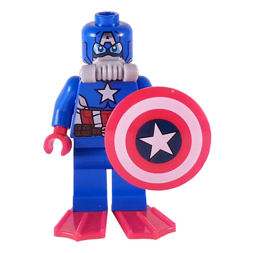 LEGO Minifigure - Marvel Super Heroes - CAPTAIN AMERICA with Shield (Scuba)