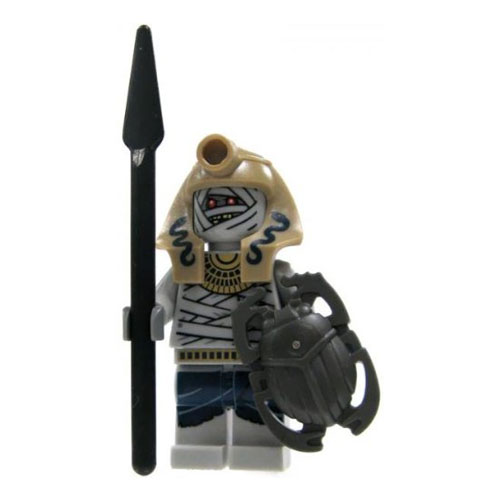 LEGO Minifigure - Pharoah's Quest - MUMMY WARRIOR with Scarab Shield & Spear
