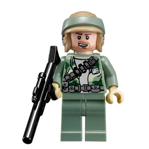 LEGO Minifigure - Star Wars - ENDOR REBEL COMMANDO with Blaster Gun (Stubble)