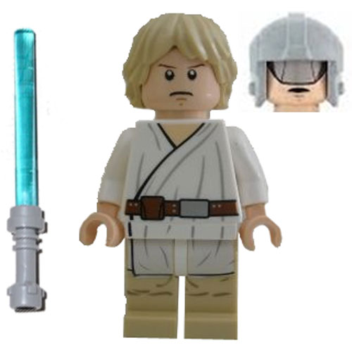 LEGO Minifigure - Star Wars - LUKE SKYWALKER with Lightsaber & Helmet (Reverse Visor Face)