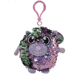 License 2 Play - Shimmeez Sequin Plush - CAT (Pink & Green)(Plastic Key Clip - 3.5 inch)