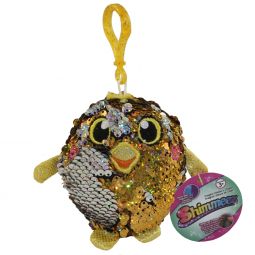 License 2 Play - Shimmeez Sequin Plush - CHICK (Yellow & Silver)(Plastic Key Clip - 3.5 inch)