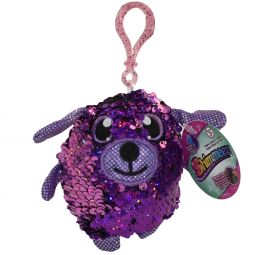License 2 Play - Shimmeez Sequin Plush - DOG (Pink & Purple)(Plastic Key Clip - 3.5 inch)